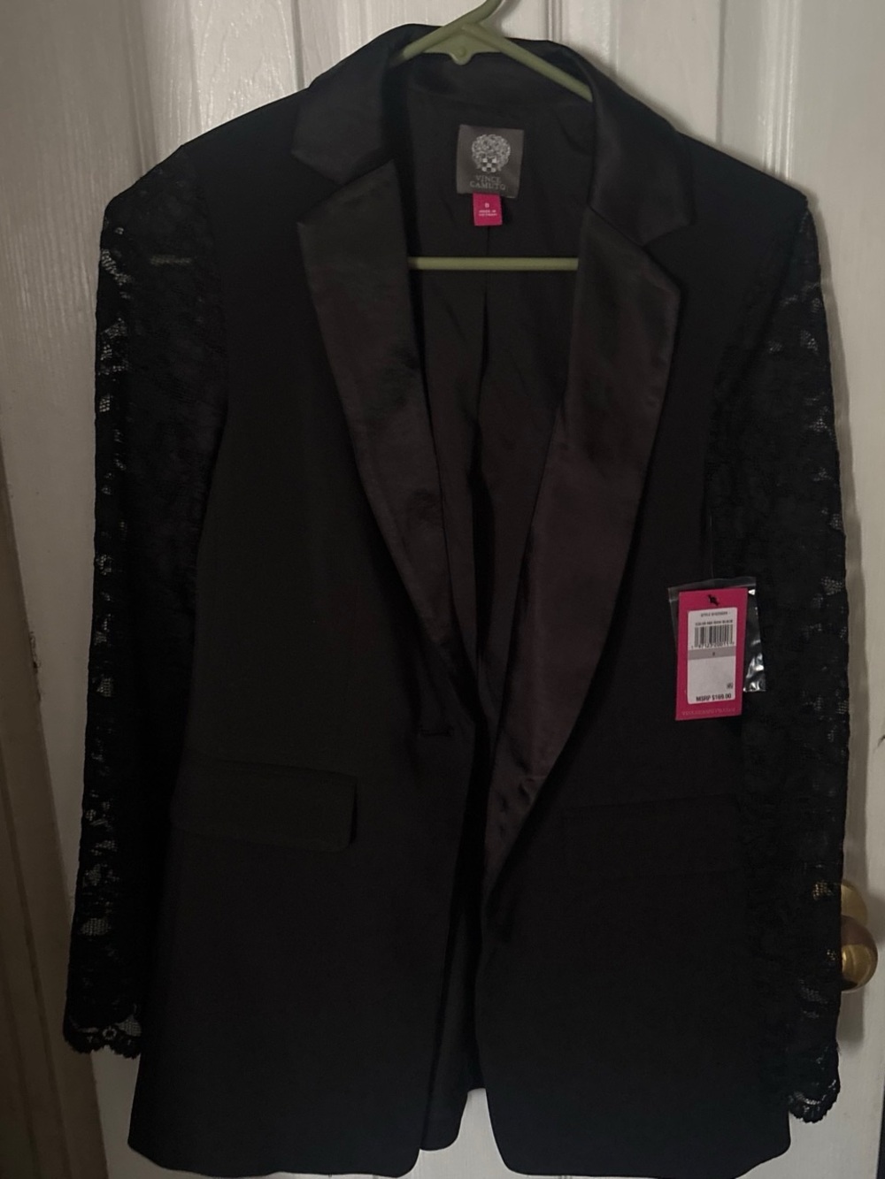 Vince Camuto Black Blazer with Lace Sleeves